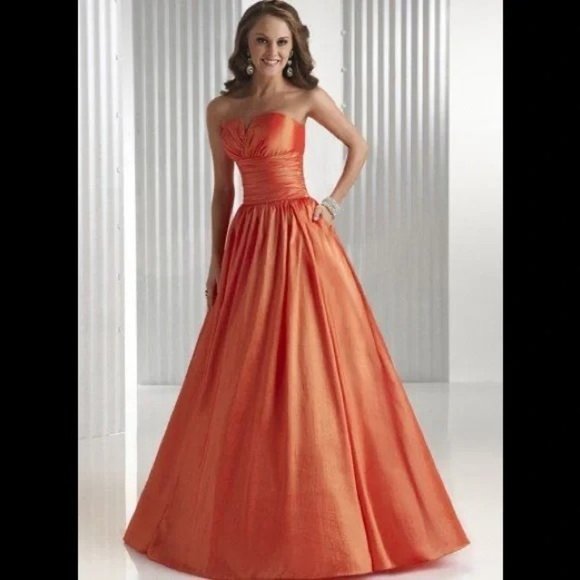 flirt by Maggie Sottero Sz. O Full Maxi Strapless Ruched Shimmer Key Lime Dress - Picture 12 of 12